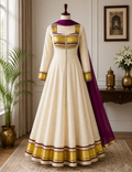 White Silk Salwar Material