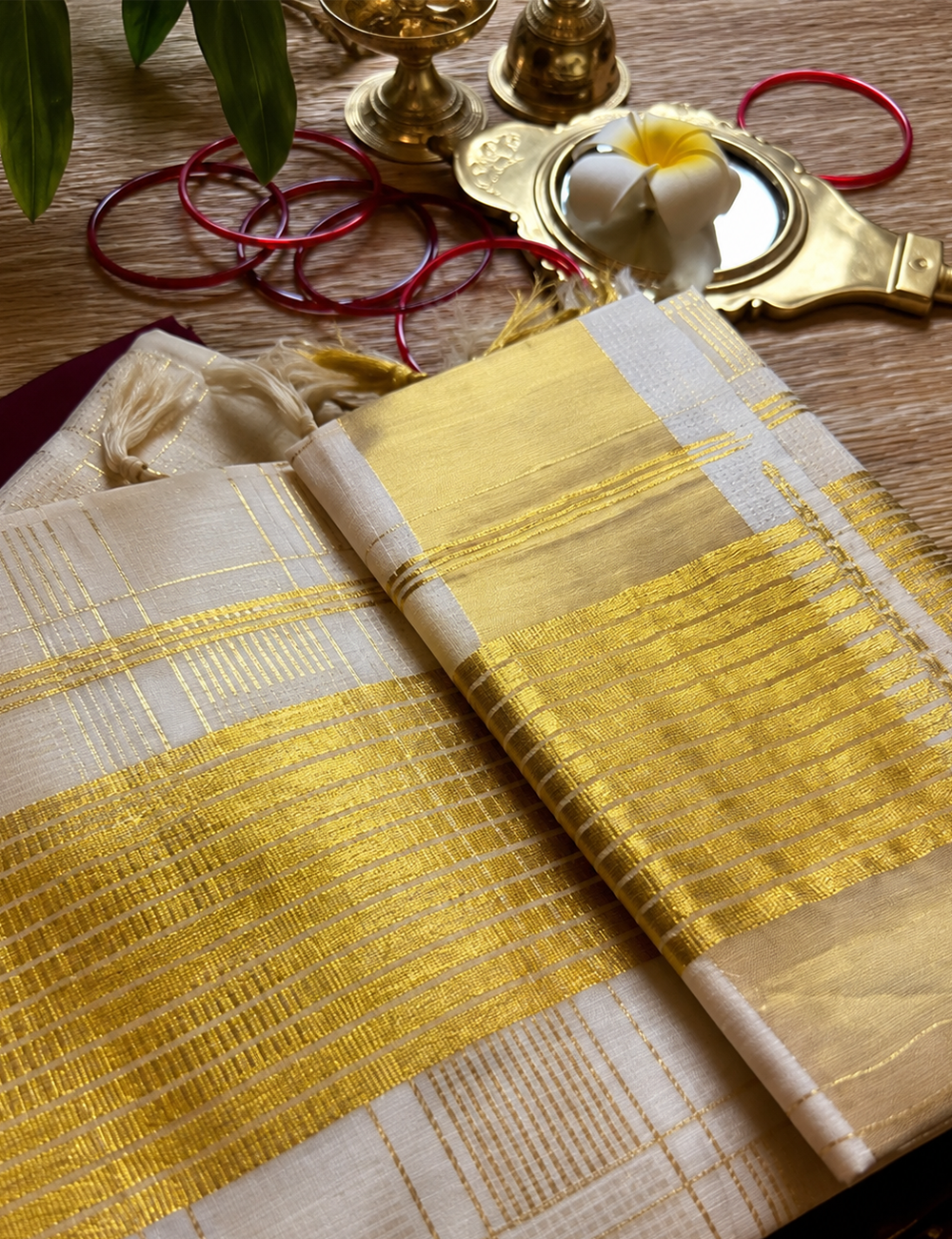Traditional Kerala Kasavu Saree